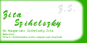 zita szihelszky business card